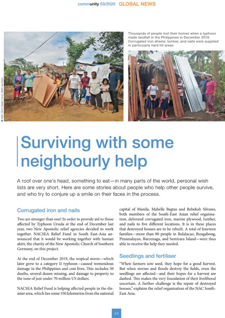 “community”  features NACSEARelief | The NAC SEA Relief Fund