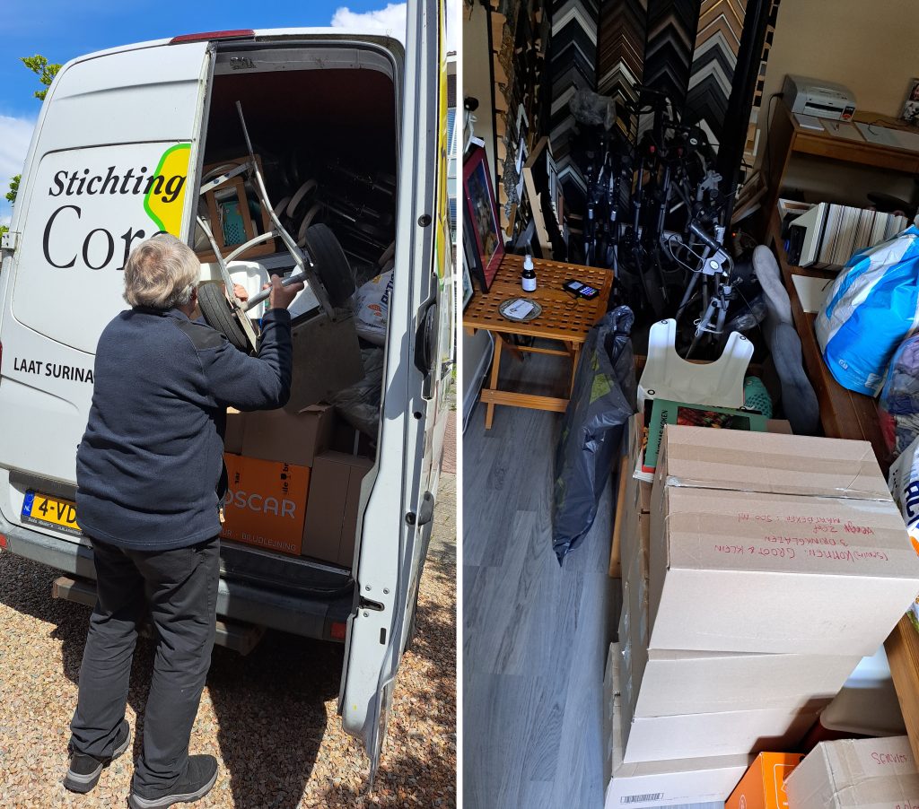 En route – goederen ophalen – Stichting Corantijn