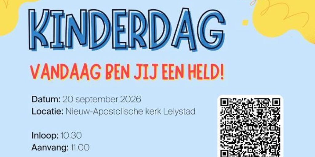 Zondag 20 september 2026 – landelijke kinderdag in Lelystad